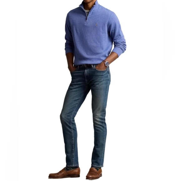 POLO RALPH LAUREN Men’s Blue Quarter-Zip Pullover size L G - Picture 3 of 12